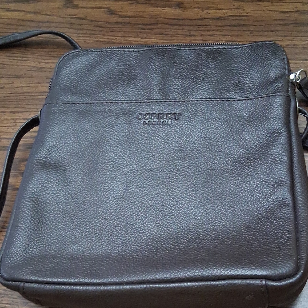 Brown Leather Osprey Crossbody Bag